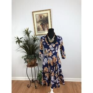 24 Seven Women Dress Medium Boho Vacation Resort Wear Sleeveless Pullover Pleats